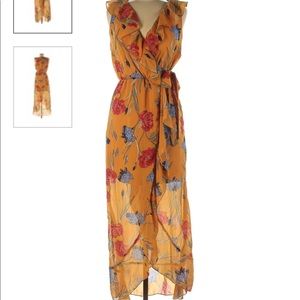 Yea low floral faux wrap maxi dress